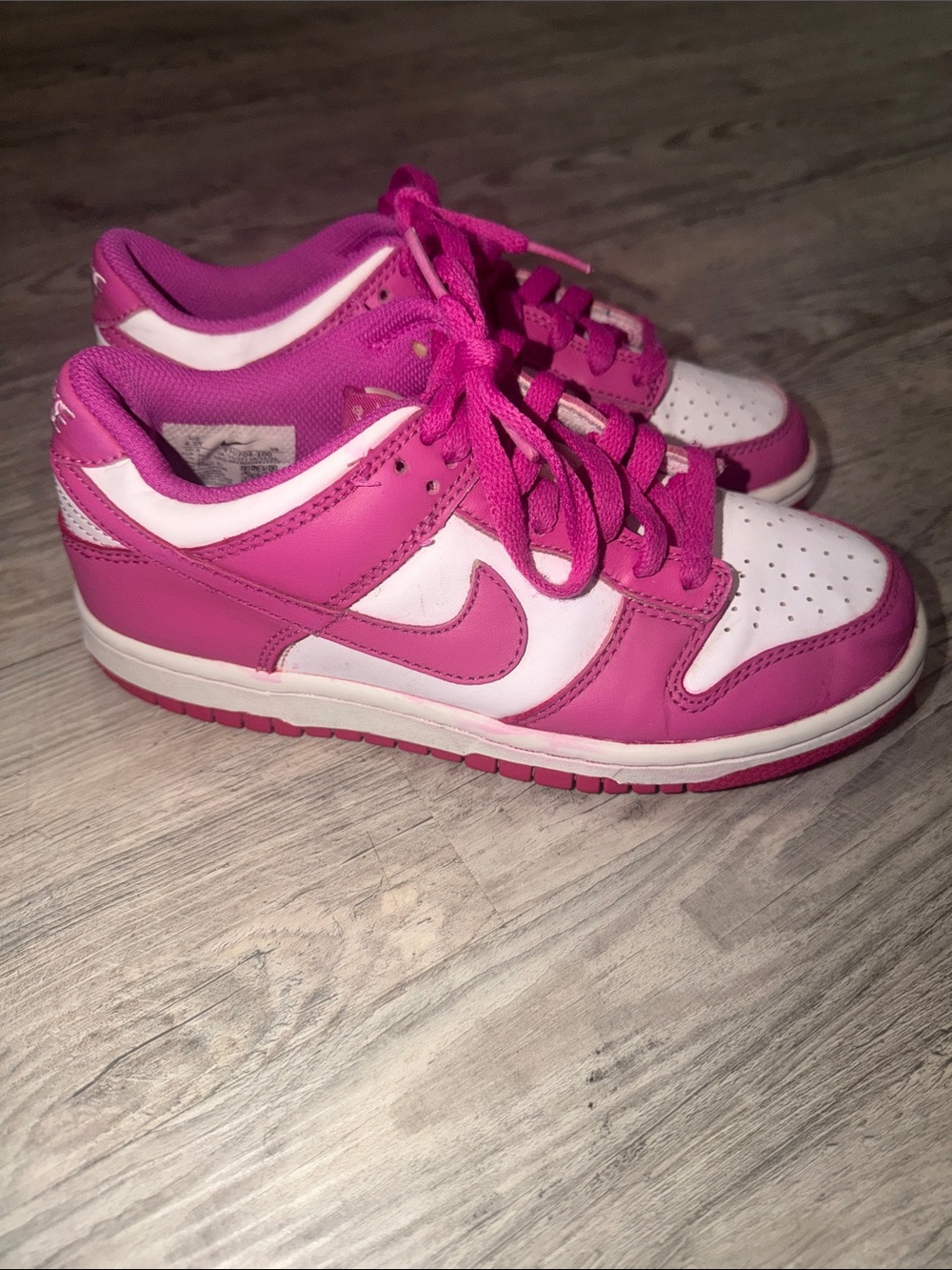 Nike Kids Pink and White Low Top Sneakers